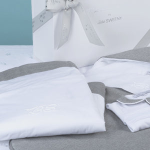 MON BEAU TROUSSEAU | Boys White & Grey Cotton Blanket