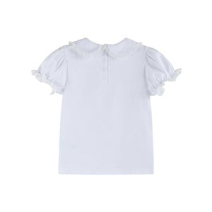 White Collared Lace Sleeve Shirt