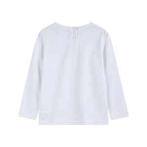 White Cotton Layering Girls Shirt
