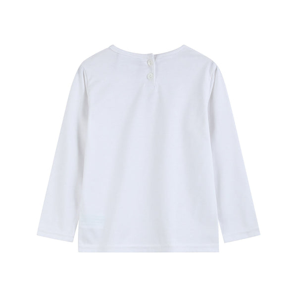 White Cotton Layering Girls Shirt