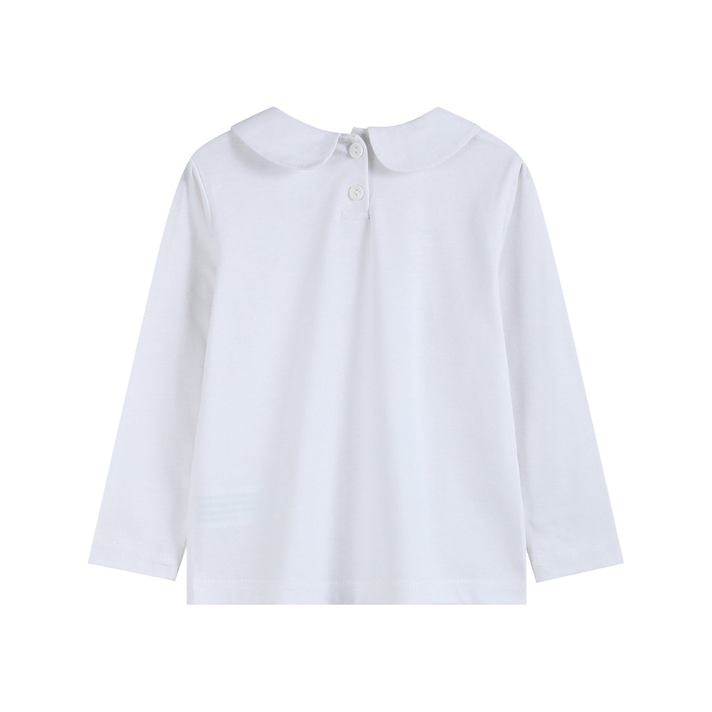 White Cotton Santa Collared Shirt