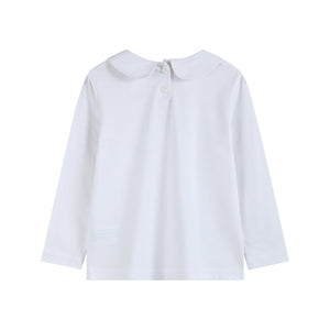 White Cotton Santa Collared Shirt