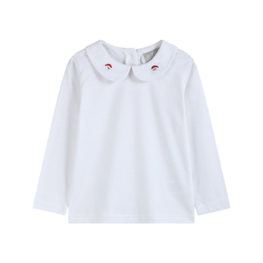 White Cotton Santa Collared Shirt