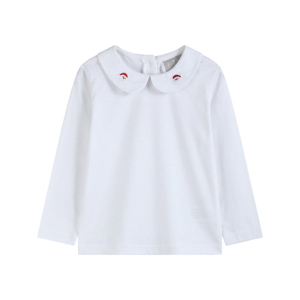 White Cotton Santa Collared Shirt