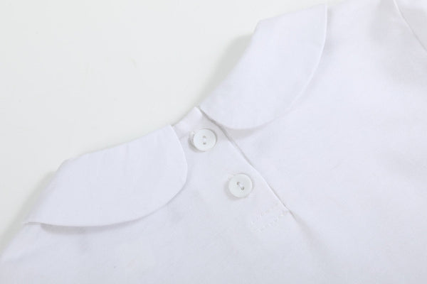 White Cotton Santa Collared Shirt
