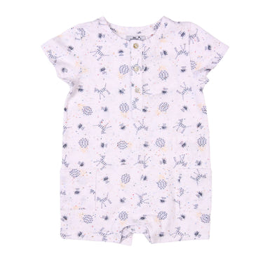 Boys white cotton print shortie for babies, perfect for comfort and style.