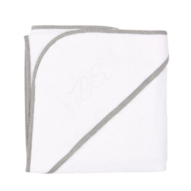 MON BEAU TROUSSEAU | Boys White & Grey Cotton Towel (70cm) - MOOGCO Baby