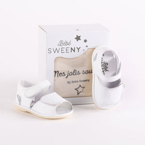 Baby Girls White Leather Pre-Walker Sandals
