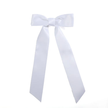 White long tail hair bow clip for babies, perfect hair accessory for stylish little ones.