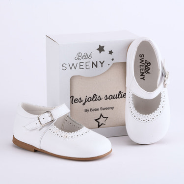 Girls White Leather Walker Shoes - MOOGCO Baby