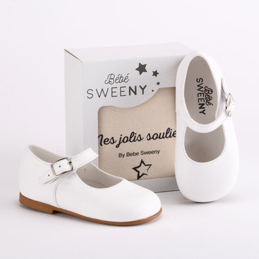 Girls White Mary Jane Leather Shoes - MOOGCO Baby