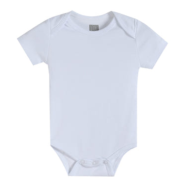 White Organic Cotton Short Sleeve Bodysuit - MOOGCO Baby