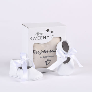 Girls White Leather Pre-Walker Shoes - MOOGCO Baby