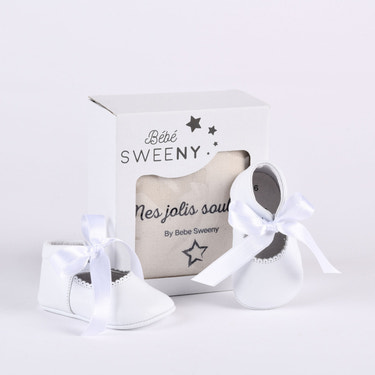 Girls White Leather Pre-Walker Shoes - MOOGCO Baby