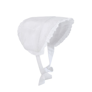 White Summer Baby Bonnet
