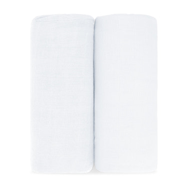 Muslin Swaddle Blanket in White, 2 Pack