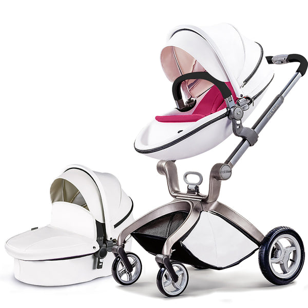 Baby Stroller: Height-Adjustable Seat and Reclining Baby Carriage with Four-Wheel Shock Absorption, Bidirectional, Elevated View, Stylish Stroller