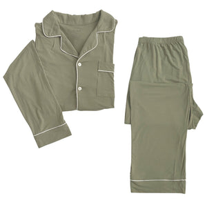 Women's long sleeve gingham pajama set for babies, perfect for cozy sleep and stylish bedding.