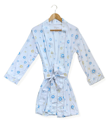 Women's Lounge Robe "Eye See You" - Cozy and stylish apparel for moms and babies. Perfect for lounging at home.