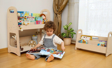 Wooden Bookshelf / Small-Medium-Large Size - MOOGCO Baby