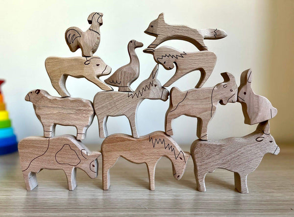 Wooden Farm Animals Set