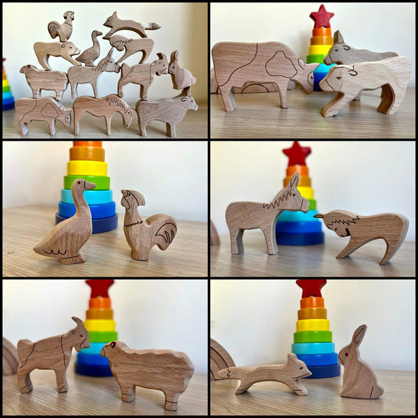 Wooden Farm Animals Set