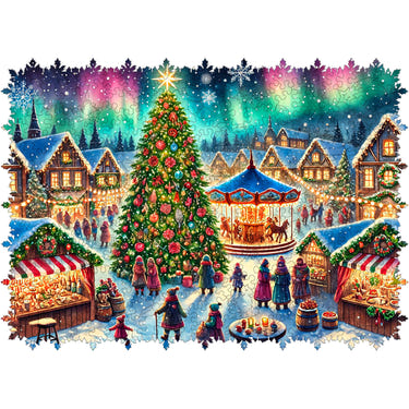 Wooden Jigsaw Puzzle Christmas market (B2B)
