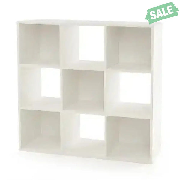 Wooden Kids Bookcase with Storage Cubbies and Anti-toppling Devices-White White Kids Storage