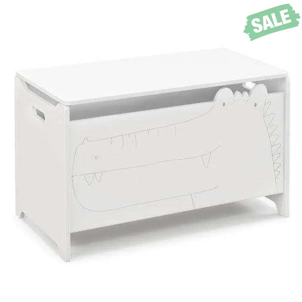 Wooden Kids Toy Box with Safety Hinge-Green Kids Storage