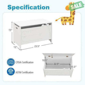 Wooden Kids Toy Box with Safety Hinge-Green Kids Storage