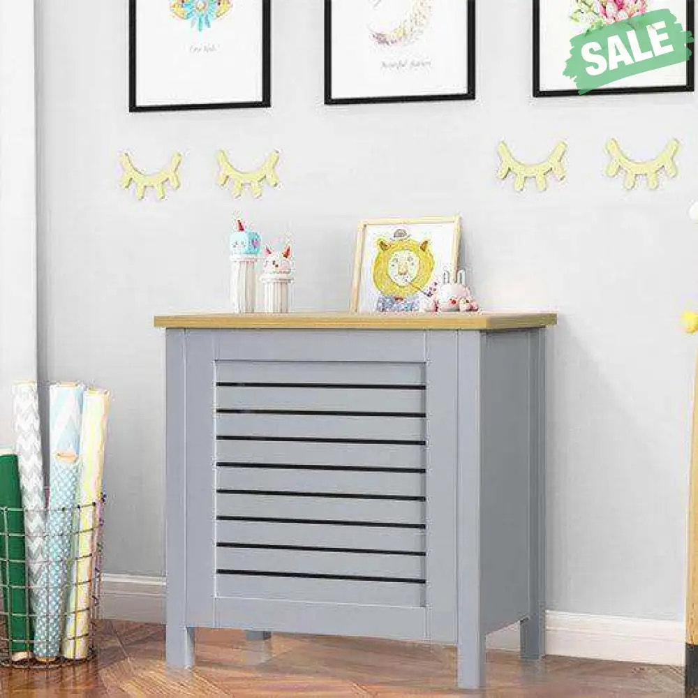 Wooden Kids Toy Storage Organizer with Lid-Gray Kids Storage
