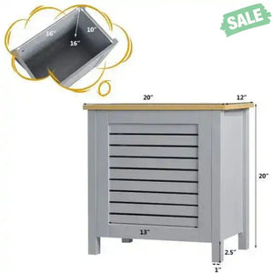Wooden Kids Toy Storage Organizer with Lid-Gray Kids Storage