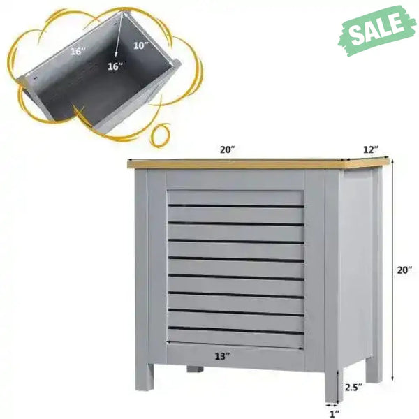 Wooden Kids Toy Storage Organizer with Lid-Gray Kids Storage