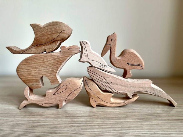 Wooden Ocean Animals Set