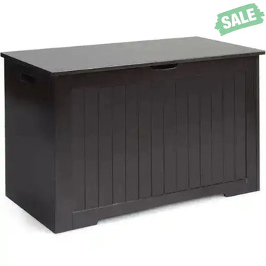 Wooden Toy Box Kids Storage Chest Bench -Brown Kids Storage