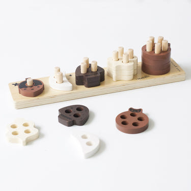 Colorful wooden Count and Stack Toy for babies, promoting early learning and motor skills development.