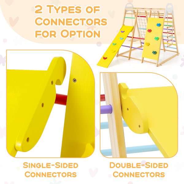 8-in-1 Wooden Jungle Gym Playset with Slide and Monkey Bars