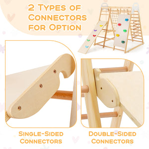 8-in-1 Wooden Jungle Gym Playset with Slide and Monkey Bars
