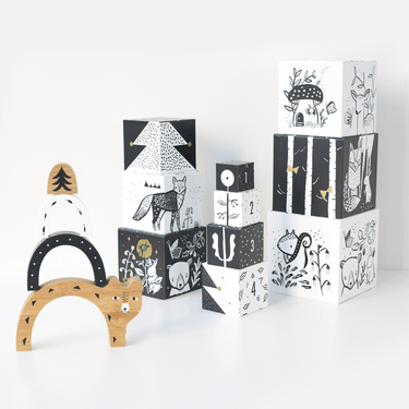 Woodland Builder Bundle gift set for babies featuring soft toys and accessories in a charming woodland theme.