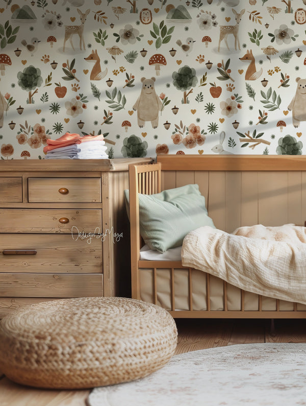 DesignByMaya Alphabet Peel and Stick Nursery Wallpaper 24 inch