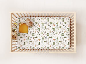 Minky jersey crib sheet featuring adorable baby dogs design, perfect for nursery decor.