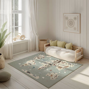 Baby Animals ABC Rug / World map Area Rug