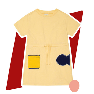 Sand Patch Dress in soft sand color for babies, perfect for stylish and comfortable wear.