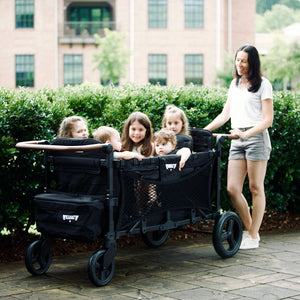 Keenz XC6 EVO stroller wagon in angle 2, showcasing six-passenger comfort and stylish design for family outings.