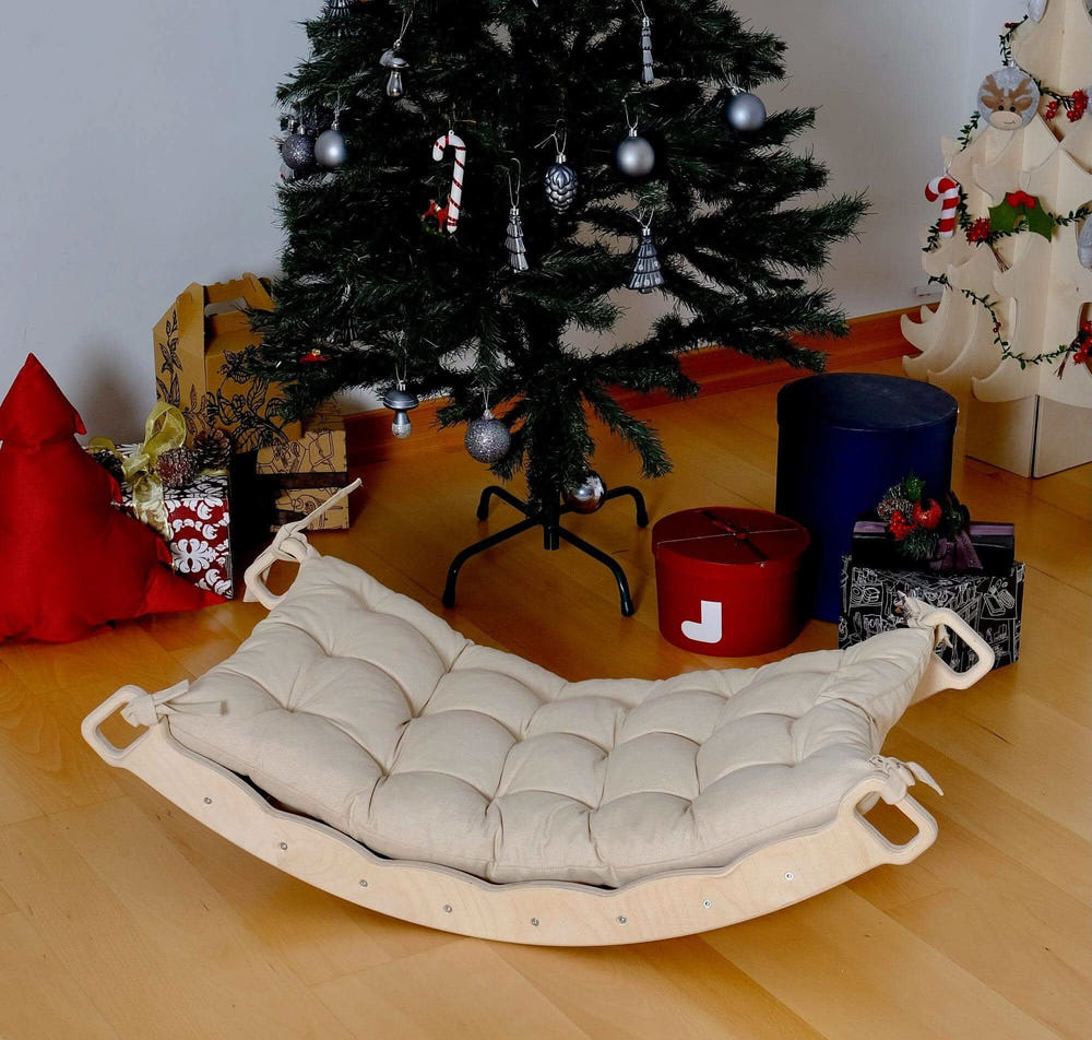 XL Wooden Balance Board for Toddlers Montessori Balance Toy with Pillow - MOOGCO Baby