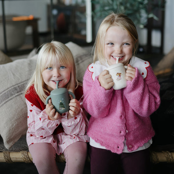 Mushie Silicone Training Cup with Removable Lid and Straw