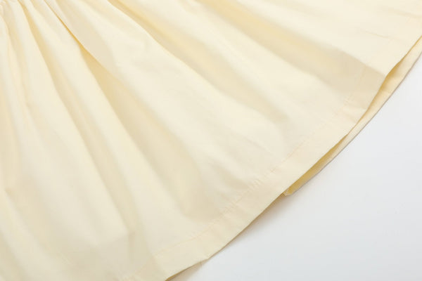 Yellow Petal Collared Smocked Dress
