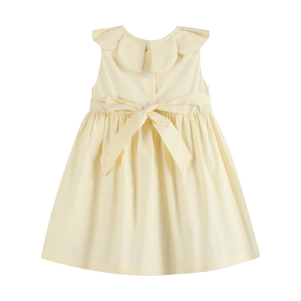 Yellow Petal Collared Smocked Dress