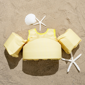 dripfloats Lemon Yellow Stripe Kids Float 2+ years 25-50lbs