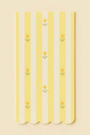 Yellow Striped Floral Guest Napkins S40